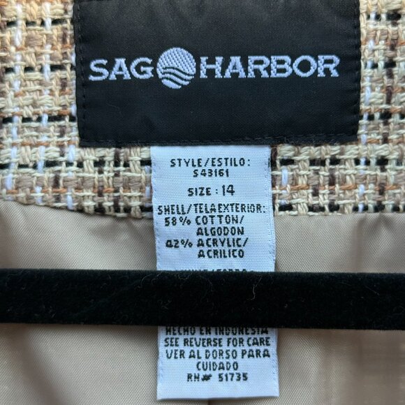 Brown and Tan Sag Harbor 2 Piece Suit-Skirt Set. Size 14 - Picture 4 of 4